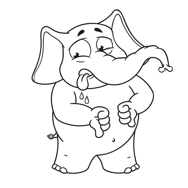 Grande collection de personnages vectoriels de dessins animés d'éléphants sur un fond isolé. Montre une aversion — Image vectorielle