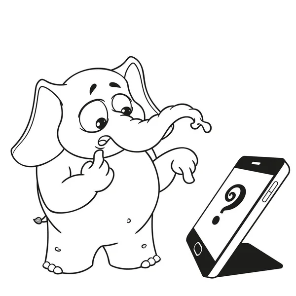 Fil. Karakter. Biri aradı, sürpriz. İzole filler büyük koleksiyonu. Vektör, çizgi film.