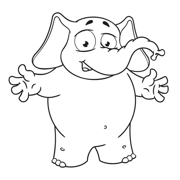 Grande collection de personnages vectoriels de dessins animés d'éléphants sur un fond isolé. Bienvenue. Jette les mains — Image vectorielle
