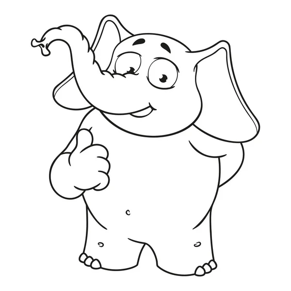 Elefant. Karaktär. Han tog upp ett finger, som. Stor samling av isolerade elefanter. Vektor, tecknad — Stock vektor