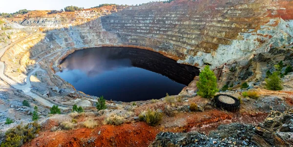 open pit mine with water