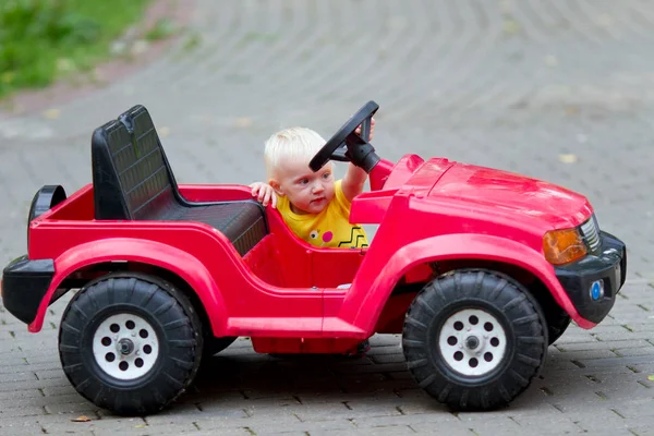 Little baby with a car — Stock Photo, Image