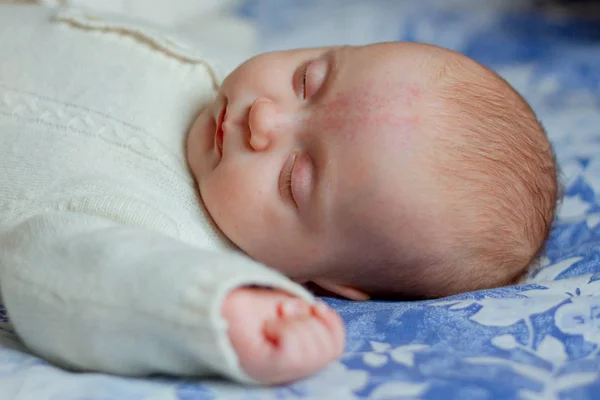 Новорожденный Ребенок Спит Трикотаже — стоковое фото