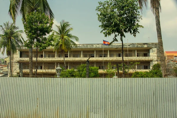 Mučení postel ve vězeňské cele. Kambodža. Rudí Khmérové. Pol Pot režim Royalty Free Stock Fotografie