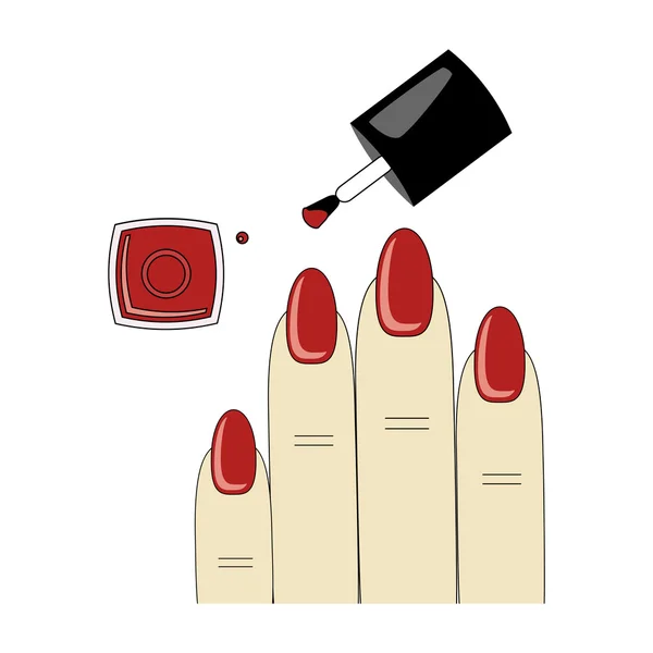 El diseño vectorial, cómo hacer la manicura correctamente. Los pasos de la manicura — Vector de stock