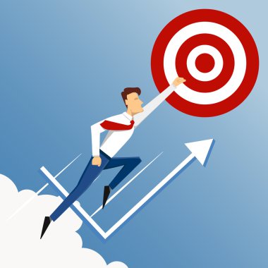 Vektör konsept illüstrasyon. Süper lideri ve Süpermen çizimi