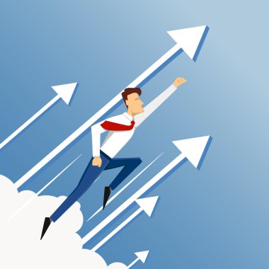 Vektör konsept illüstrasyon. Süper lideri ve Süpermen çizimi