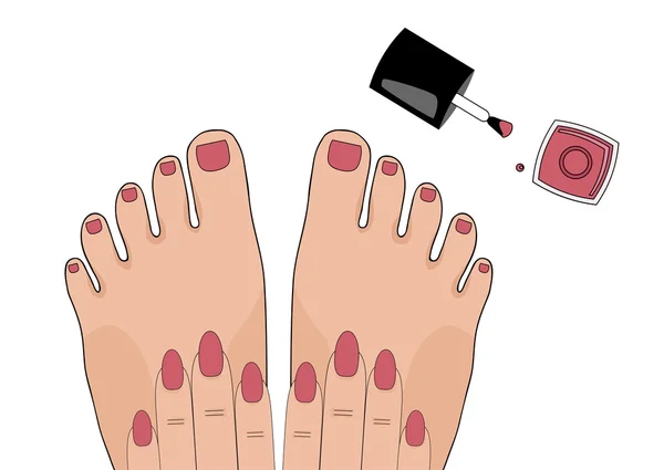 Manicura y pedicura. Belleza. Ilustración vectorial — Vector de stock