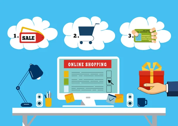Mobil Pazarlama ve online alışveriş kavramı vektör