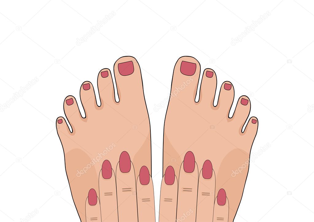 Manicure and pedicure. Beauty. Vector illustration