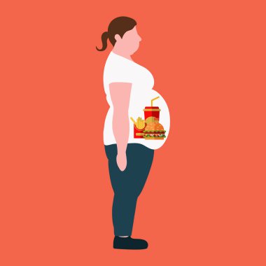 Sağlıklı bir yaşam tarzı ve kilo kaybetme kavramı. Vektör. 