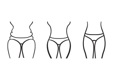 Elle çizilmiş vektör. Kavram zayıflama sembolü kilo kaybı