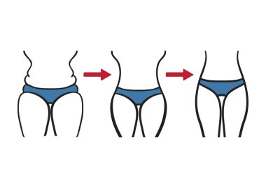 Elle çizilmiş vektör. Kavram zayıflama sembolü kilo kaybı