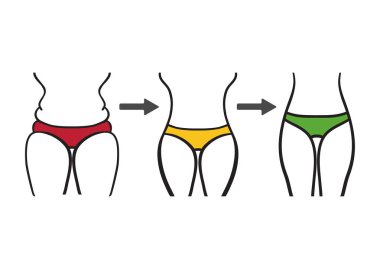 Elle çizilmiş vektör. Kavram zayıflama sembolü kilo kaybı