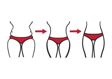 Elle çizilmiş vektör. Kavram zayıflama sembolü kilo kaybı