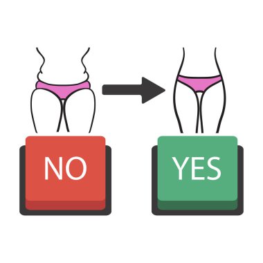 Elle çizilmiş vektör. Kavram zayıflama sembolü kilo kaybı