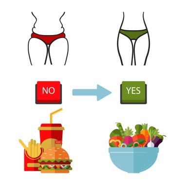 Elle çizilmiş vektör. Kavram zayıflama sembolü kilo kaybı