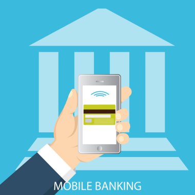 Vektör düz çizim. Düz çizgi film tarzı. Para gönder