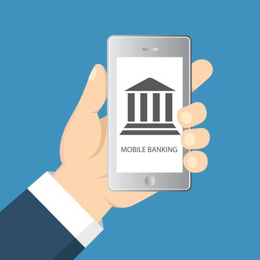 Mobil bankacılık ve online ödeme için kavram. Vektör