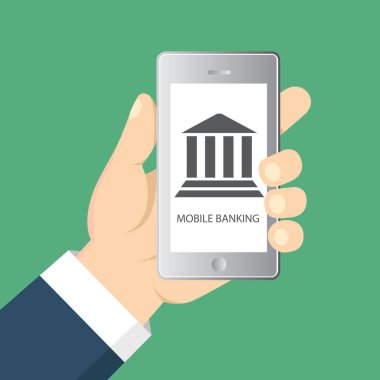 Mobil bankacılık ve online ödeme için kavram. Vektör