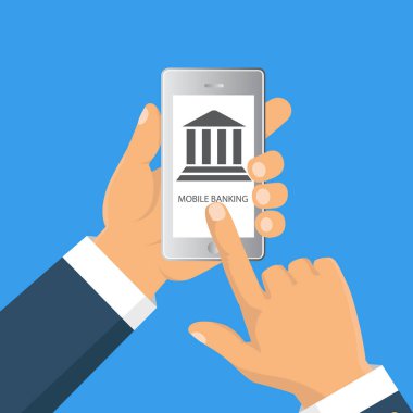 Mobil bankacılık ve online ödeme için kavram. Vektör