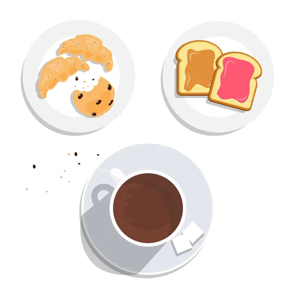 Vektor. Frühstück auf dem Tisch, Guten Morgen Konzept. — Stockvektor