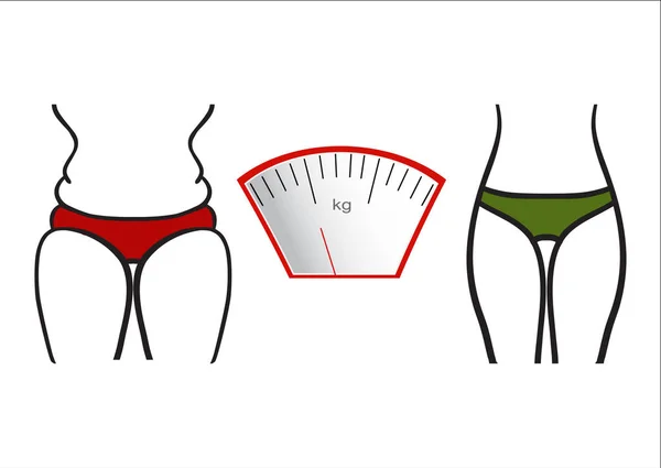 Вектор нарисован вручную. Концепция похудения символ потери веса — стоковый вектор