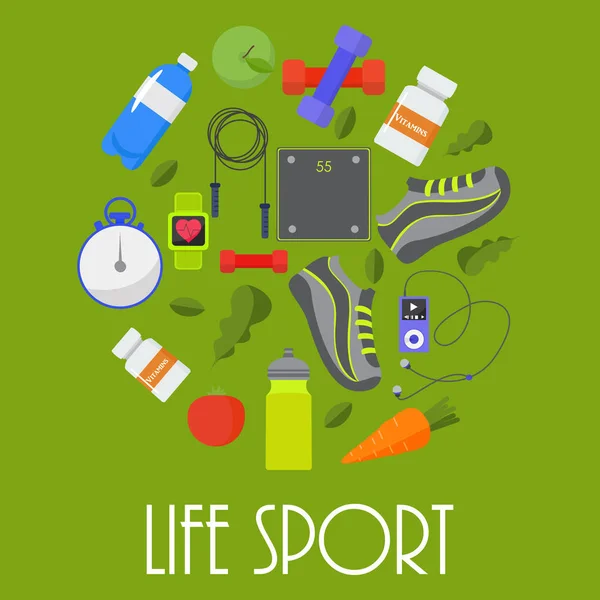 Здоровье, спорт, фитнес, дизайн образа жизни, векторная иллюстрация — стоковый вектор