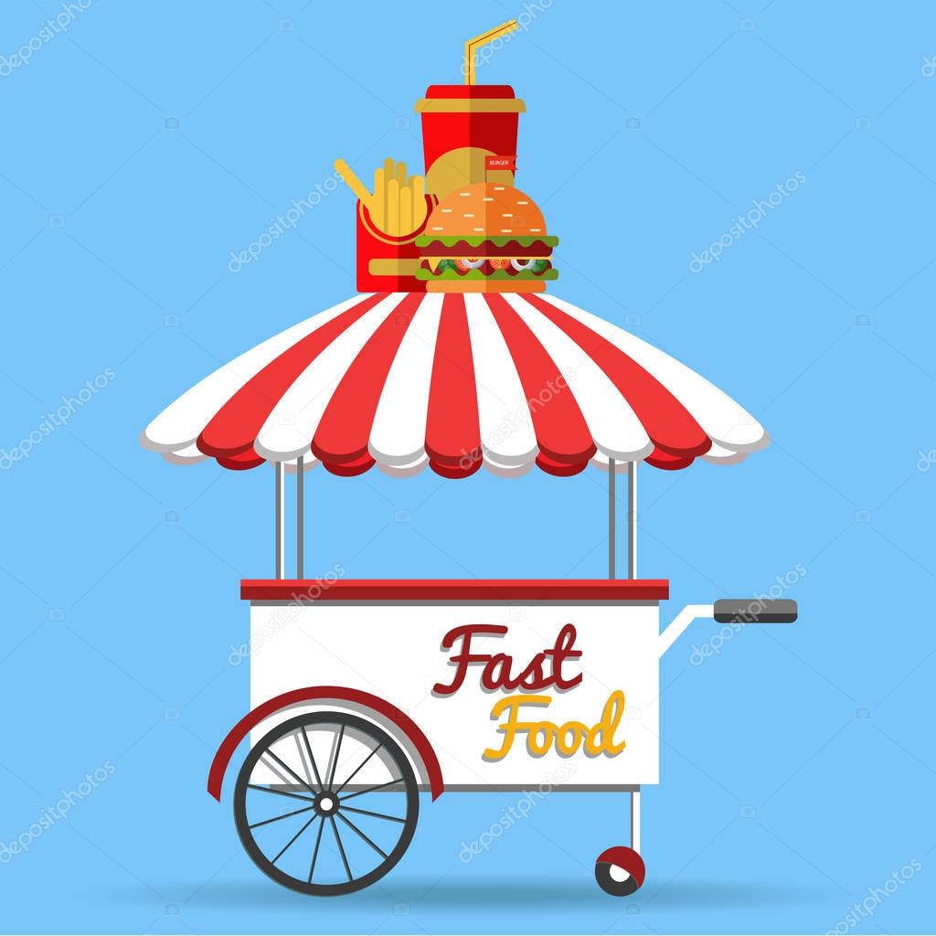 Vector food menu flyer. Flat style. Food truck festival, menu food brochure.