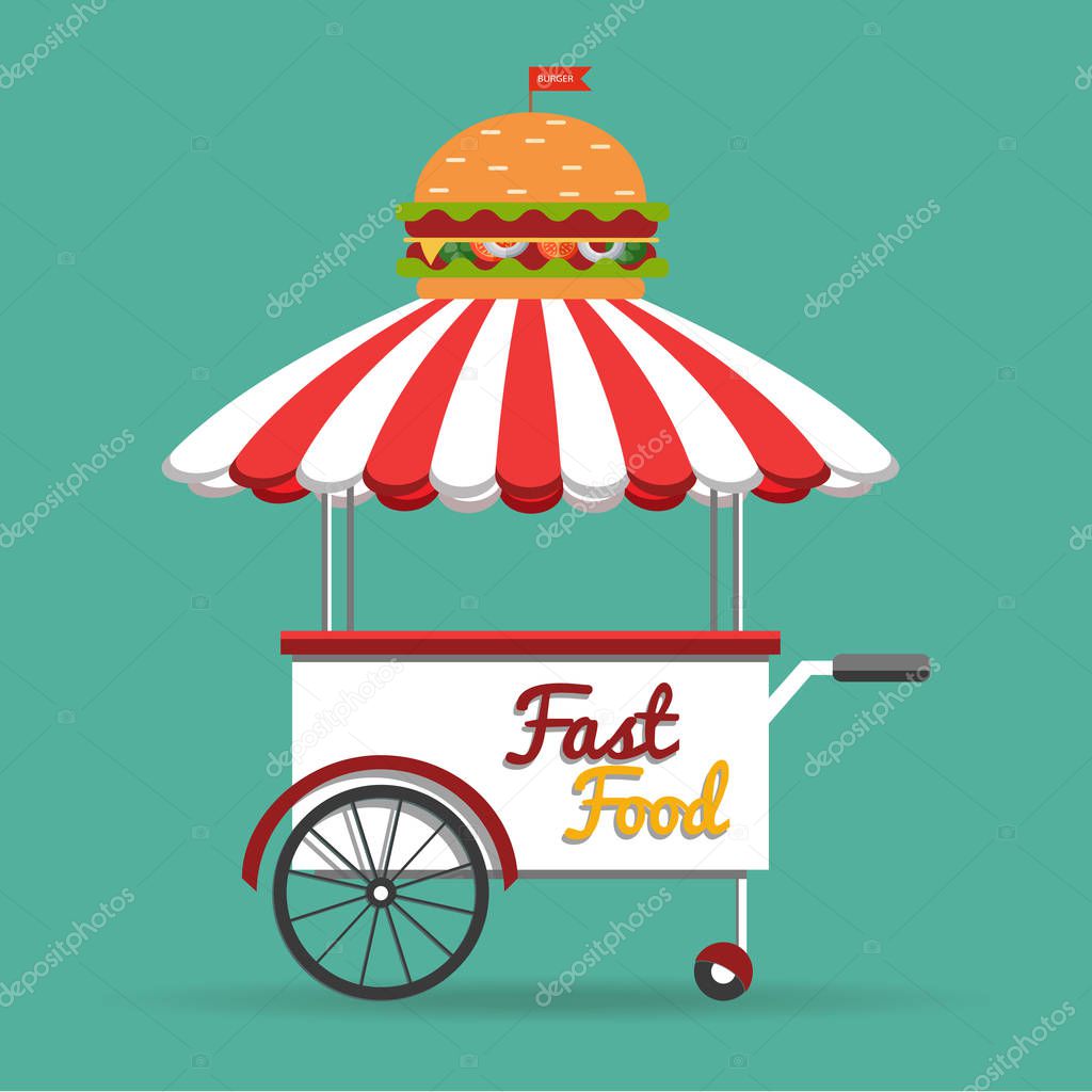 Vector food menu flyer. Flat style. Food truck festival, menu food brochure.