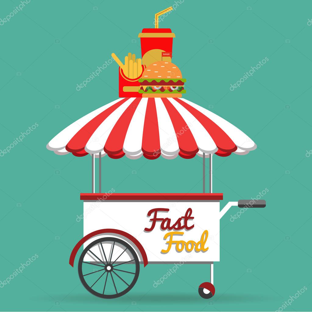 Vector food menu flyer. Flat style. Food truck festival, menu food brochure.