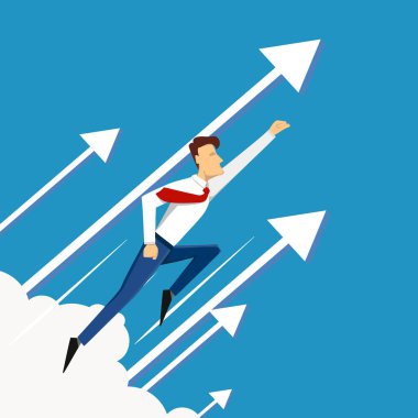 Süper lideri ve süper işadamı Illustration. Süper kahraman. 