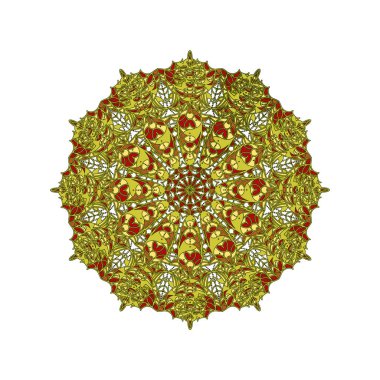  Soyut dairesel desen, süs. Vektör çizim