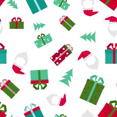 Sorunsuz arka plan desen kavramı Noel ve yeni yıl. Hediyelik