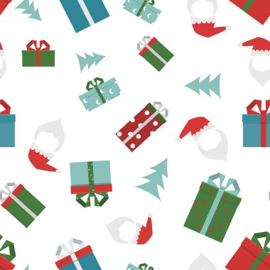 Sorunsuz arka plan desen kavramı Noel ve yeni yıl. Hediyelik