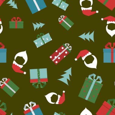 Sorunsuz arka plan desen kavramı Noel ve yeni yıl. Hediyelik