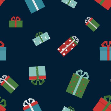 Vektör çizim. Sorunsuz arka plan deseni Noel