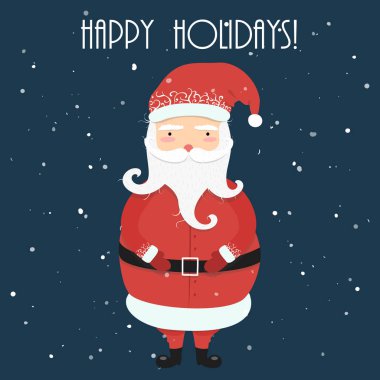 Neşeli Noel Baba çizgi film. Noel ve yeni yıl kavramı. 