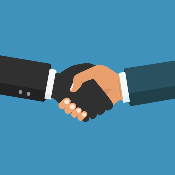 Kézfogás, a vállalkozások közötti partnerség. A sikeres üzlet, boldog üzleti szimbóluma — Stock Vector