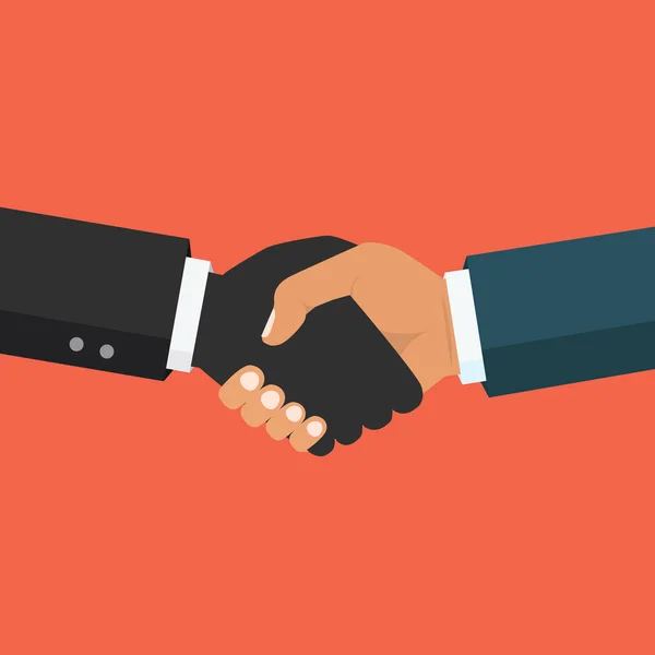 握手，商业伙伴关系。成功的交易，愉快的商业的象征 — 图库矢量图片