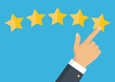 Altın yıldız rating. Geri bildirim, itibar ve kalite kavramı. 