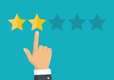 Altın yıldız rating. Geri bildirim, itibar ve kalite kavramı. 