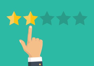 Altın yıldız rating. Geri bildirim, itibar ve kalite kavramı. 