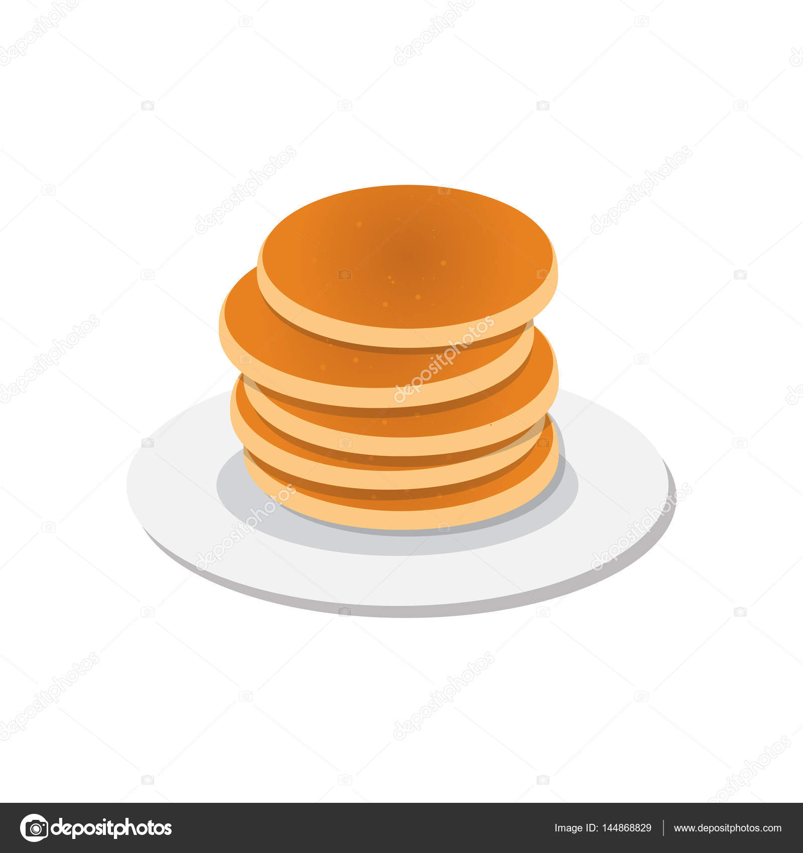 Fresh tasty hot pancakes with sweet maple syrup. Cartoon icon — Stock Vector © prejudice.ju