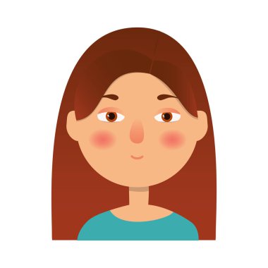 Kız simgesi. Kadın avatar yüz simgesi. Karikatür tarzı. Vektör