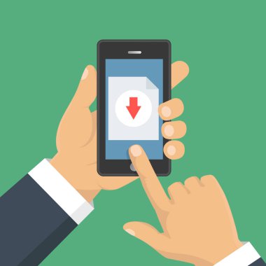 Belge, infographics indiriyor. Düz tasarım. Dosya karşıdan yükleme 