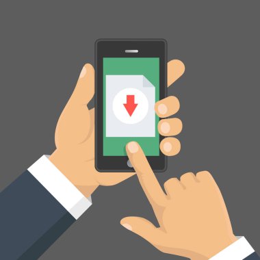 Belge, infographics indiriyor. Düz tasarım. Dosya karşıdan yükleme 