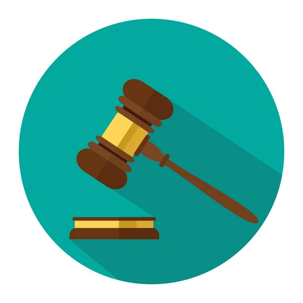 En trä domare ordförandeklubba, hammare som domare eller auktionsförrättaren och soundboa — Stock vektor