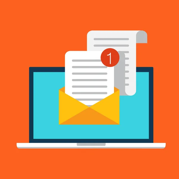 E-mail marketing koncepció kialakítása, vektoros illusztráció, lapos stílusú — Stock Vector