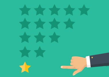 Altın yıldız rating. Geri bildirim, itibar ve kalite kavramı. 